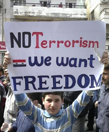 Siria, un\'immagine delle manifestazioni